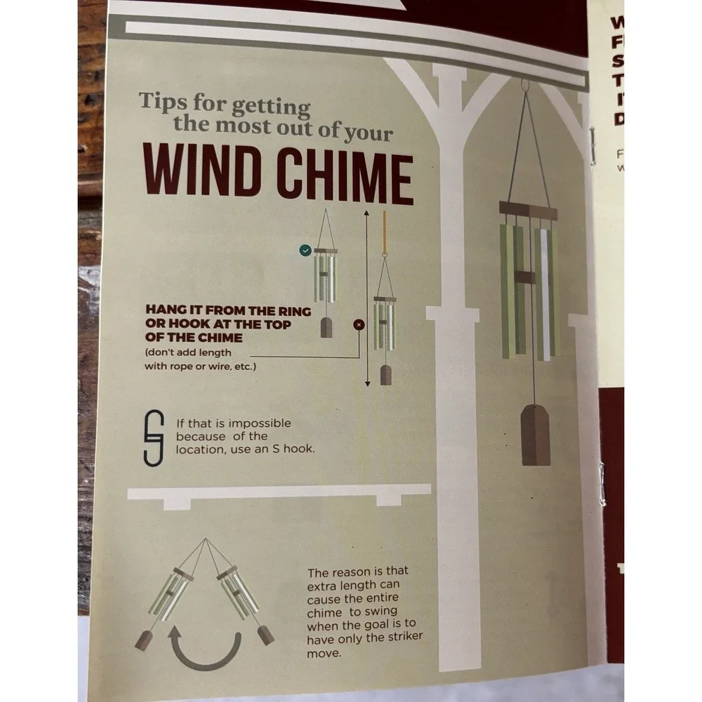 NEW Wind Chime Wailua UpBlend Outdoors Copper Red Open Box